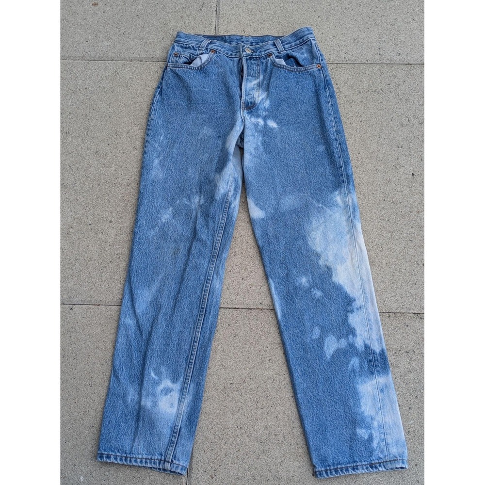 Vintage Levis 501 Jeans Mens 28x30 Blue Acid Wash Straight Button Fly Denim 80s